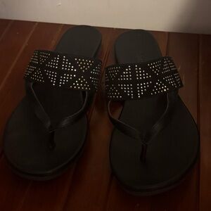 Black Studded Women's Sandals